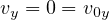 vy = 0 = v0y  