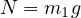 N = m1g  