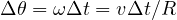 Δ θ = ωΔt = vΔt∕R
