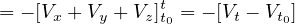 = - [Vx + Vy +Vz]tt = - [Vt - Vt0]
                0

